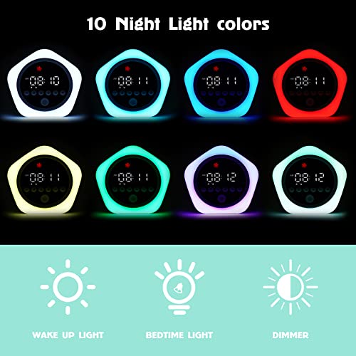Kids Ok to Wake Alarm Clock & Toddler Sleep Trainer with Color Night Light