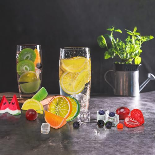 160 Pcs Artificial Fruit Slices - Realistic Plastic Fruit Blocks