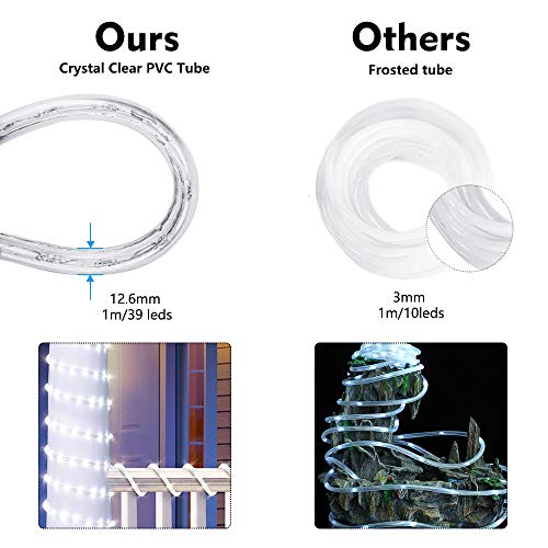 18ft LED Rope Lights, Connectable Cool White Waterproof Tube Light