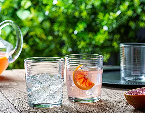 Le'raze 16-Piece Heavy Base Drinkware Set - 8 Highball & 8 Old Fashioned Glasses