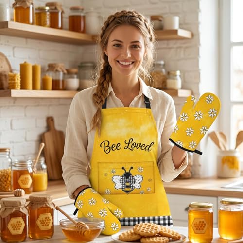 10-Piece Floral Kitchen Linen Set: Aprons, Oven Mitts, Pot Holders & Towels