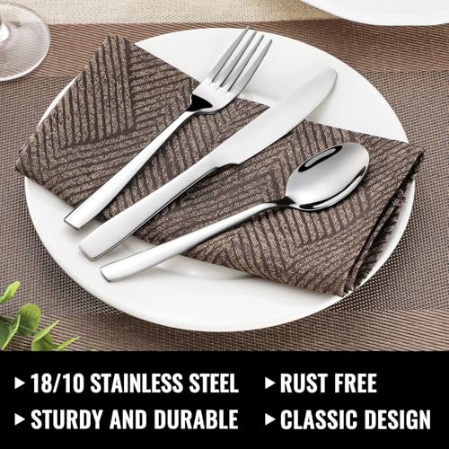 48-Piece Stainless Steel Flatware Set for 8 with Steak Knives