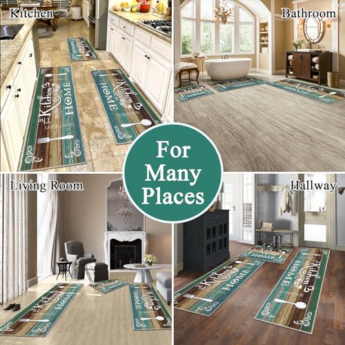 3-Piece Boho Kitchen Rug Set, Washable Non-Slip Floor Mats for Kitchen