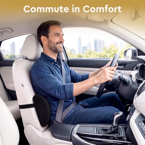 Lumbar Support Pillow for Office & Car Seats - Memory Foam Cushion
