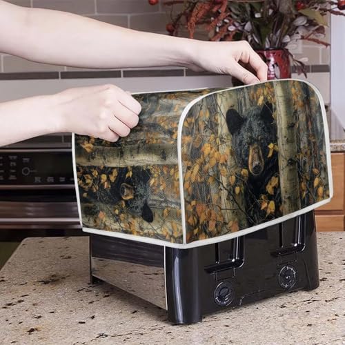 Bear Hunting Print Toaster Dust Cover, Washable Kitchen Appliance Protector