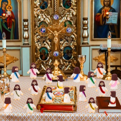 100 Pcs Mini Jesus Figurines, 1.4-Inch Tiny Religious Party Favors