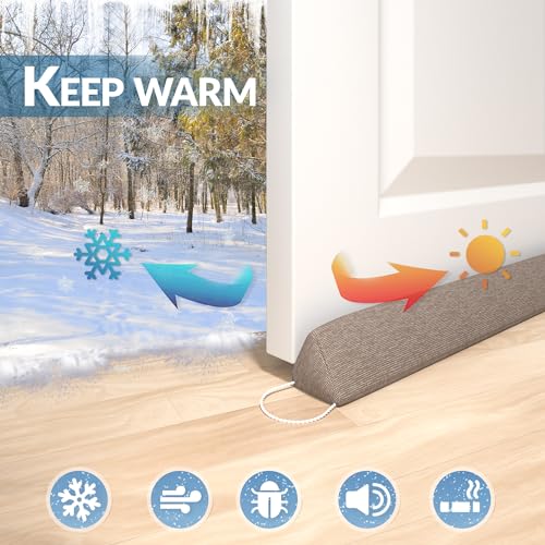 Weighted Triangular Door Draft Stopper - 35.4 Inch Under Door Blocker
