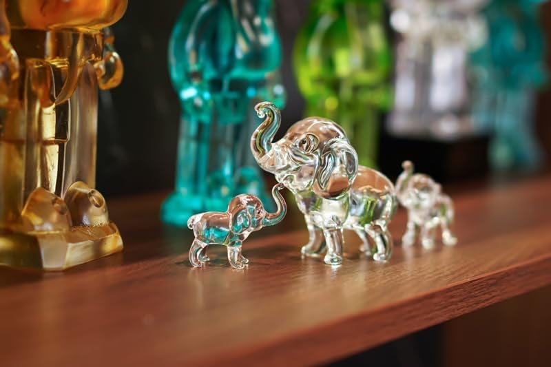 Regine Switzerland Set of 3 Crystal Elephant Figurines | Elegant Glass Collectibles for Home Decor