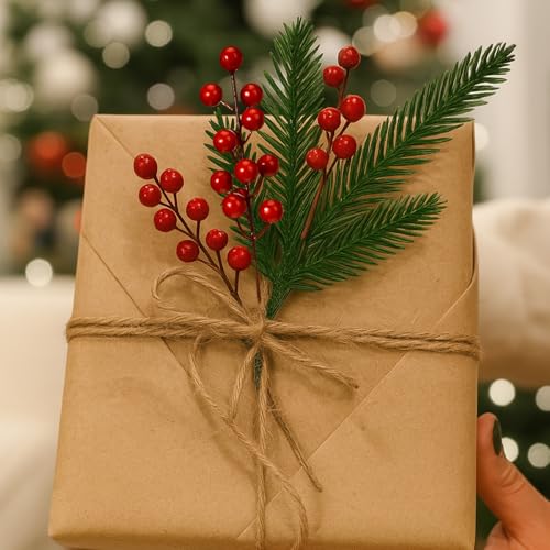 Norme 40 Pcs Christmas Floral Pick Set - Elegant Style for Gift Wrapping