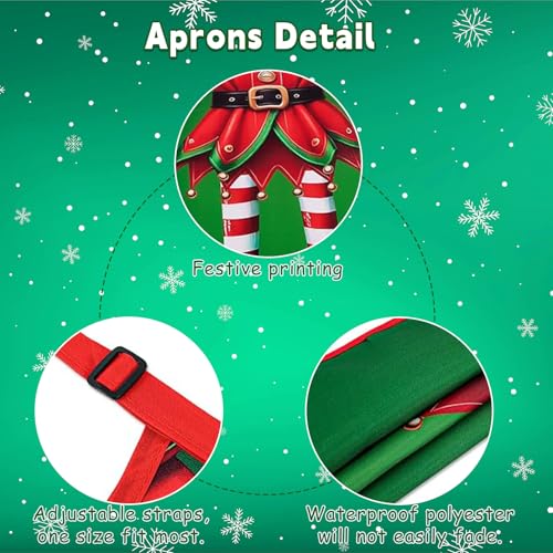 Christmas Apron Set – 4 Pcs Funny Xmas Cooking & Baking Kit for Women, Friends