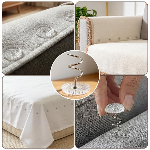 200 Pcs Transparent Bedskirt Twist Pins for Upholstery