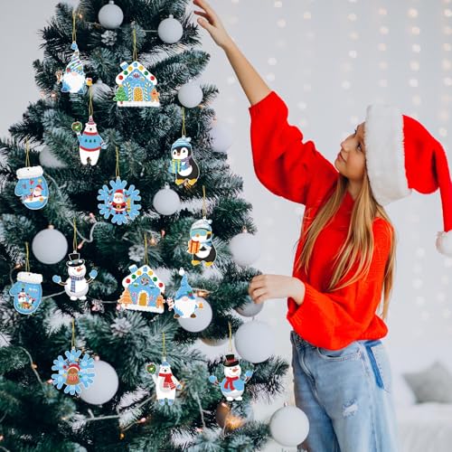 DIY Christmas Ornament Craft Kit - 28pc Holiday Tree Decorations for Kids