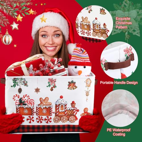 Geelin 4 Pcs Large Christmas Gift Baskets with Handles - Vintage Style