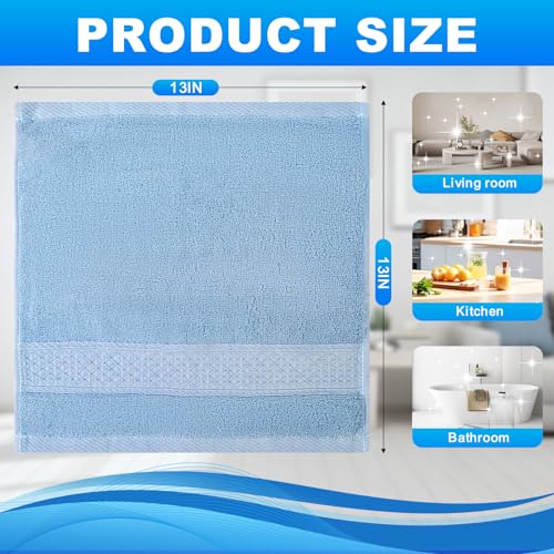 INFICRIME Multicolor 6 Pack 100% Cotton Washcloths 13x13 Inches - Soft & Absorbent Bath Towels