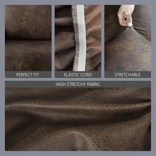 Stretch Futon Slipcover for Armless Sofa Bed - Dark Brown
