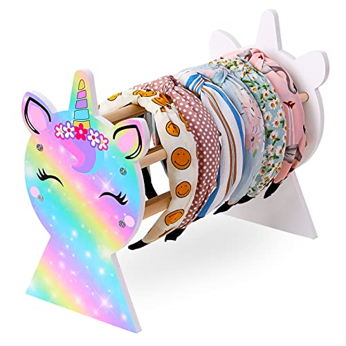 Headband Holder Organizer Stand for Girls, Unicorn Hair Hoop Display Rack