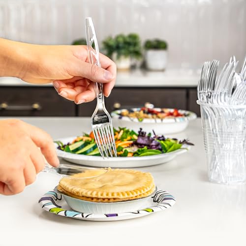 Amazon Basics Disposable Clear Plastic Cutlery Set 192 Count