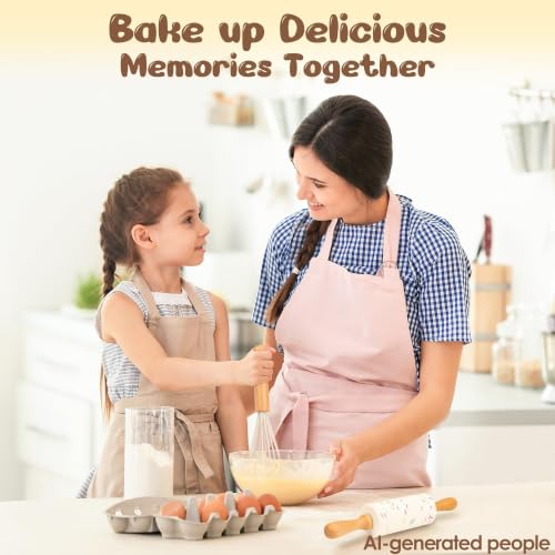 Wooden Kids Safe Knife and Toddler Baking Set for Real Cooking 6-Piece