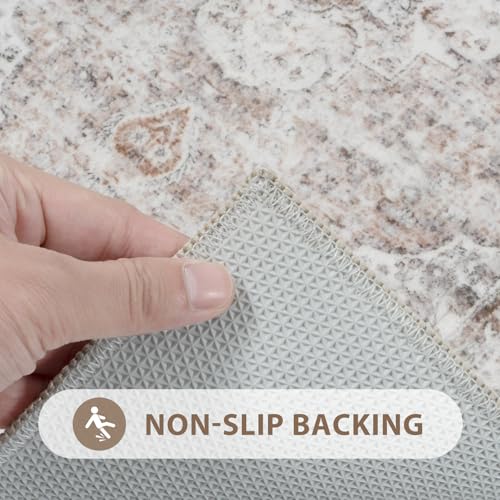 Uphome Boho Small Bath Mat, Vintage Oriental Farmhouse Bath Rug, 18x26