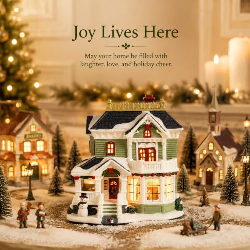 Christmas Village Houses, Lighted Ceramic Victorian Buildings