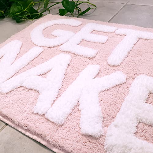 Get Naked Bath Mat Pink Blush Microfiber Non-Slip Rug 31" x 20"