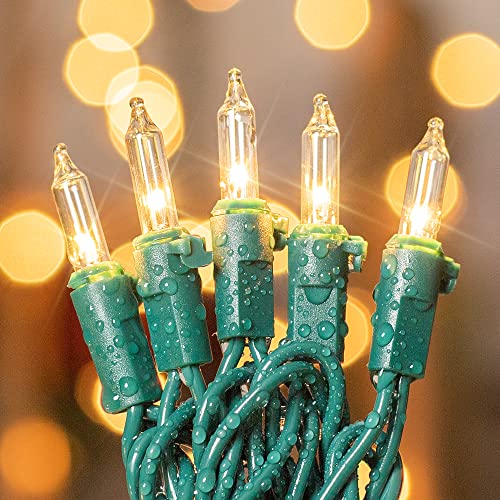 Mimigogo 13FT 50 Count Christmas String Lights with Green Wire, Connectable
