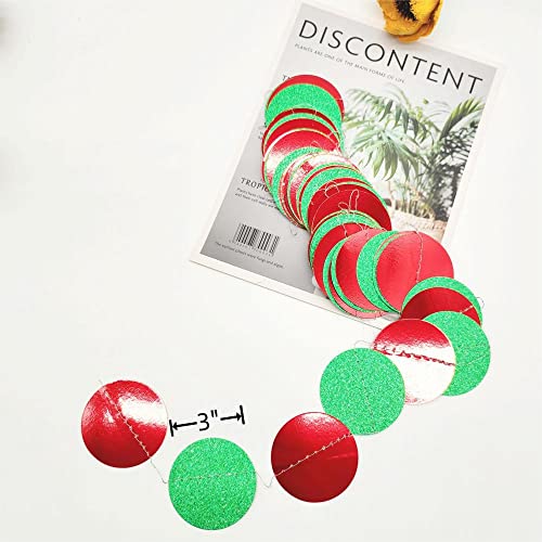 JEYE Red Green Dots Party Garland Banner 26ft for Birthday Wedding Christmas
