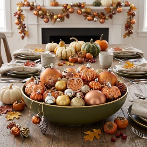 35-Piece Shatterproof Fall Tree Ornaments - Thanksgiving Decor Set