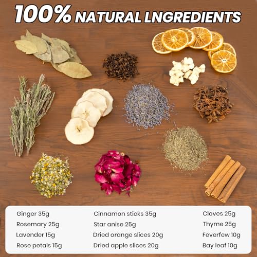 12-Piece Natural Simmer Pot Potpourri Kit for Home Fragrance and Aromatherapy