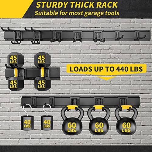 48-Inch Garage Tool Organizer Wall Mount with Adjustable Heavy Duty Hooks