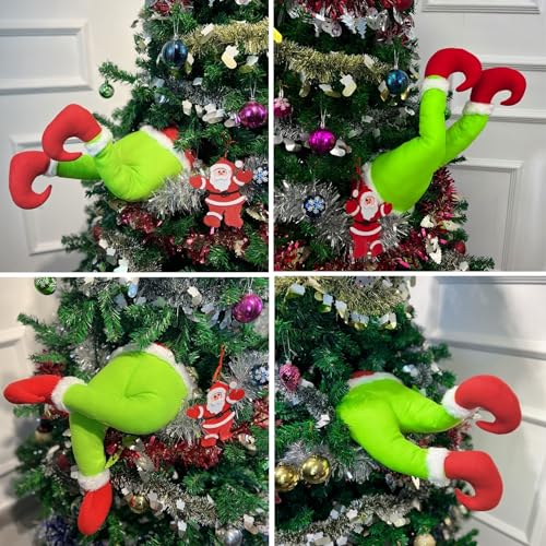 Poseable Christmas Elf Body Tree Ornaments - Stuffed Head, Arms & Legs