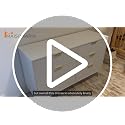 Modern 3-Drawer Fluted Dresser with Gold Handles, White Bedroom Storage Chest