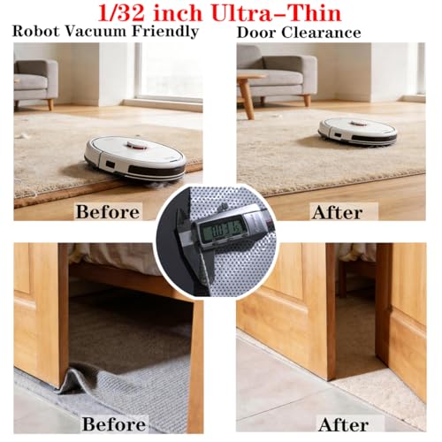 Non-Slip Rug Pad for Hardwood Floors, 2x3ft Washable Silicone Gripper