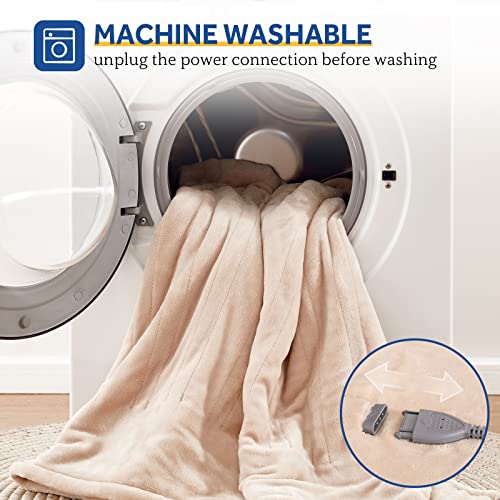 Electric Heated Blanket Twin Size with 10 Heat Levels, Auto Shutoff