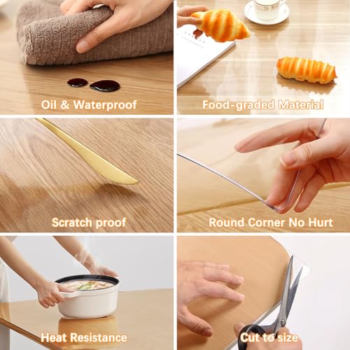 24x48 Inch Clear PVC Table Protector Waterproof Heavy Duty Desk Pad