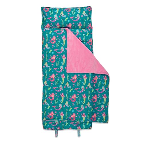 Stephen Joseph Mermaid Nap Mat with Soft Blanket & Removable Pillow, Toddler 20x50