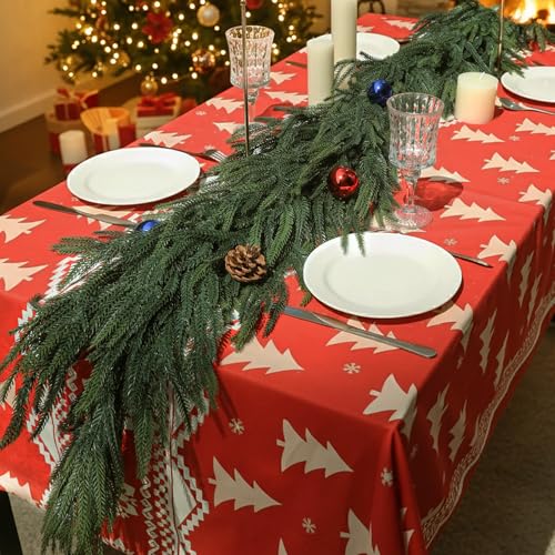 Ruidazon 15FT Artificial Norfolk Pine Garland Green - Real Touch Holiday Decor