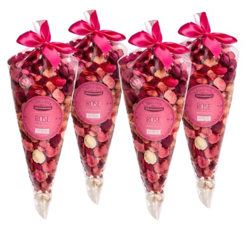 Natural Dried Rose Potpourri 4-Pack Set – Decorative Vase & Bowl Filler