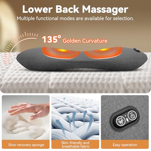 3-in-1 Lumbar Support Pillow with Heat & Vibration Massage