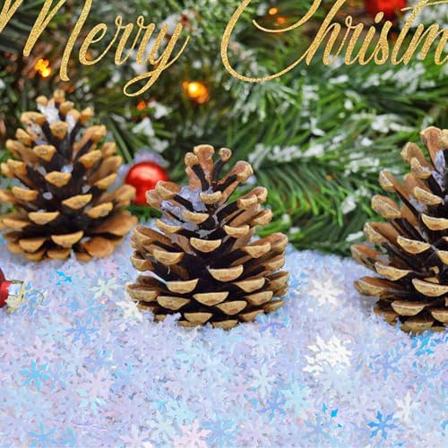 Iridescent Snowflake Confetti 2000pcs 50g Glitter Table Scatter for Christmas Decor