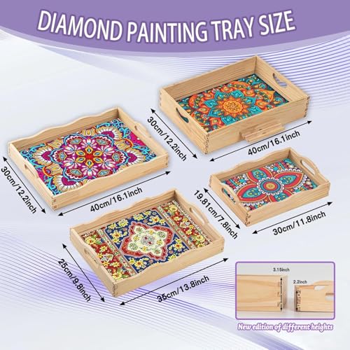 EWJRNSF Diamond Art Kits for Adults Wooden Serving Tray with Handles – DIY Tray Kit (D Farmhouse CB NEW)