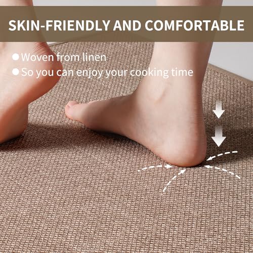 Non-Slip Kitchen Rug 17x30 Inch, Washable Absorbent Floor Mat for Sink