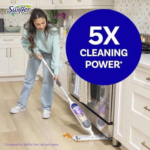 Hardwood Floor Power Mop Starter Kit with 2 Pads & Quick-Dry Solution