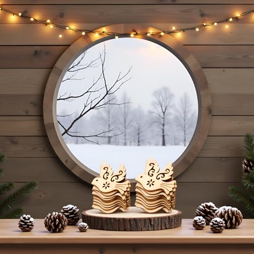20PCS Peace Dove Figurine, Brown Wooden Ornaments Crafts Home