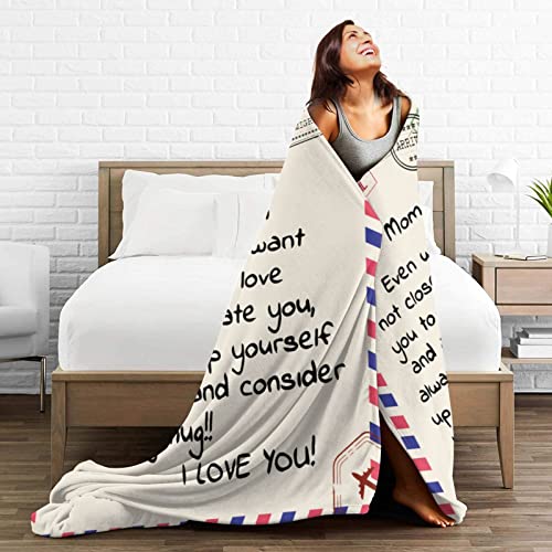 Menghao Mom Birthday Gift Blanket Dear Mom 80x60 Inches Personalized
