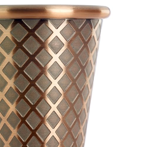 Barfly Antique Copper 1oz x 2oz Diamond Lattice Etch Japanese Style Jigger