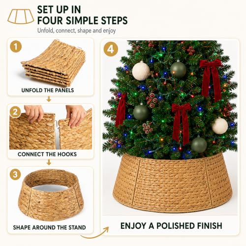 24 Inch Christmas Tree Collar, Hyacinth Base Cover for Artificial Trees - SUKETIL