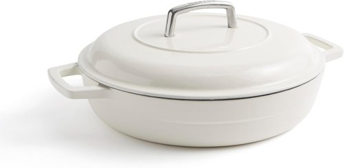Martha by Martha Stewart 3.5 QT Enameled Cast Iron Braiser with Lid - Elegant Crescent Moon Finish