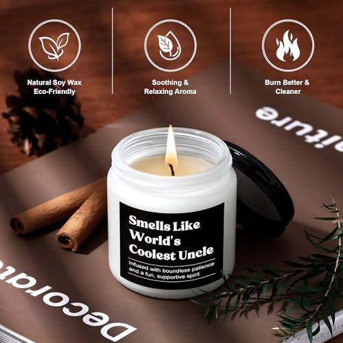 Pradnel Uncle Gift from Niece Nephew - Funny Uncle Gift Set for Men - Gift Box for Birthday, Christmas, Father's Day - Includes Tumbler & Candle - THIS listing