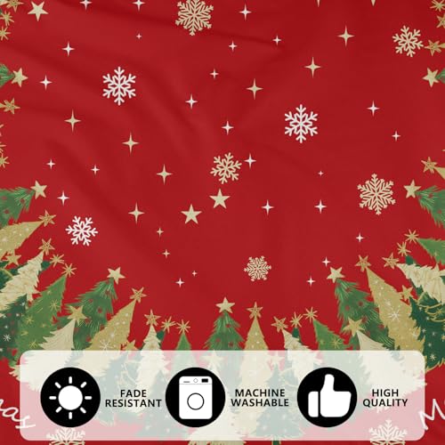 48 Inch Gold Snowflake Christmas Tree Skirt - Felt Holiday Decor for Home & Party